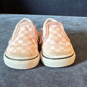 Vans Light Pink Checkered Slip-On Sneakers